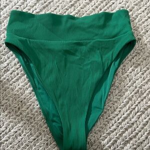 Women’s Medium Green Ribbed Aerie Swim Bottoms